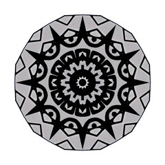 Black and White Geometric Symbol, Circle Vector with Transparent Background
