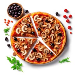 Wall Mural - Sliced Pizza w Mushrooms