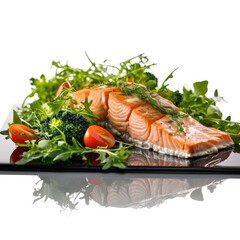 Poster - Sliced Salmon with Green Salad