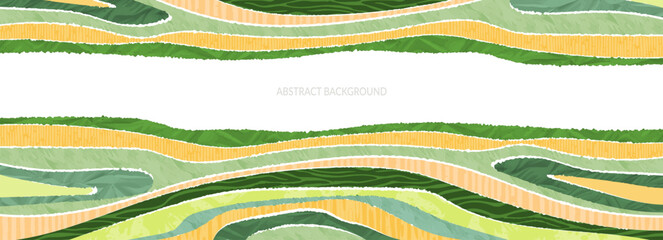Wall Mural - agriculture farm green banner. organic abstract field background. wavy green lines, advertising back