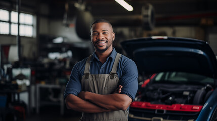 Wall Mural - portrait of a small business owner of an automobile repair shop