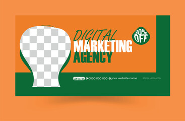 Wall Mural - Digital marketing agency Facebook cover design or digital marketing business