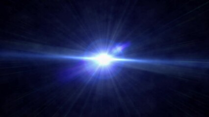 Wall Mural - 4k moving light rays, optical lens flare animation. beam lens flare flashes leak light. optical lens