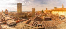 View Of City Skyline And Rooftops From Palazzo Della Fraternita Dei Laici, Arezzo, Province Of Arezzo, Tuscany