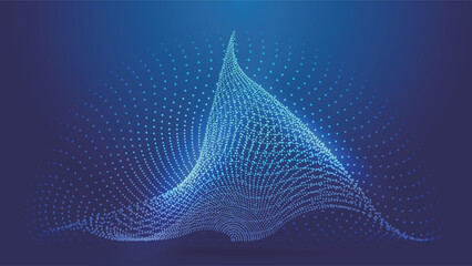Wall Mural - 3d abstract particle line graphics technology vector poster background