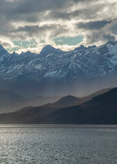 Wall Mural - Andes mountains and beagle channel, tierra del fuego, argentina