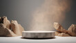 © pier - marble podium product shot, elegant and modern background