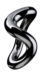 Poster - y2k chrome infinity tangle loop shape isolated. futuristic metallic curved element
