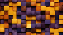 Seamless Mosaic Wooden Squares, Cubes, Blocks Background Pattern