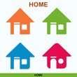 © Bedeka - Flat Home Icon with 4 color and 4 style.