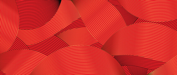 Happy Chinese new year background vector. Year of the dragon design wallpaper with chinese curve pattern. Modern luxury oriental illustration for cover, banner, website, decor.