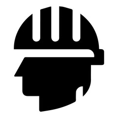 Canvas Print - helmet Icon vector silhouette, Helmet vector icon, worker helmet silhouette, black color white background