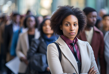 Unemployed young african american woman feeling stressed