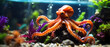 Octopus in an aquarium.