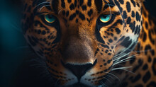 Photograph Of The Fierce Eyes Of A Wild Jaguar