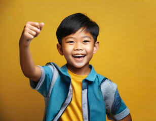 Happy young boy with a cheerful smile