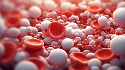 Macro photography of human blood cells 