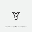 Letter YJ or JY logo design icon minimal and clean
