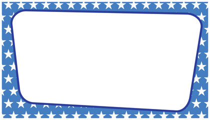 Illustration of a blank frame with stars and stripes on a white background