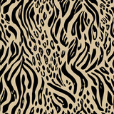 Fototapeta Konie - Seamless leopard, tiger, zebra texture, mixed animal print.