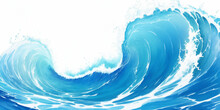 Ocean Wave Curve Line Vector Background. Abstract Ocean Splashing Waves. Vector Illustration.