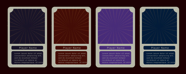 Game card border with cute colored background, for game items and characters