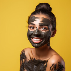 Wall Mural - Woman with a facial beauty mask.