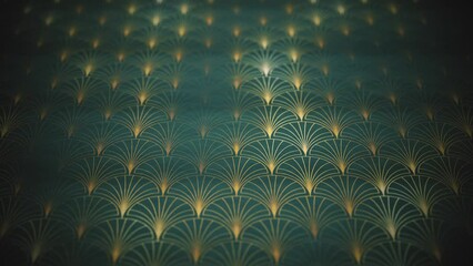 Wall Mural - design gold art deco 3d background animation/ 4k animation of an abstract art deco design with ornam