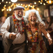 Aktive Senioren: Tanzende Rentner in Partybekleidung