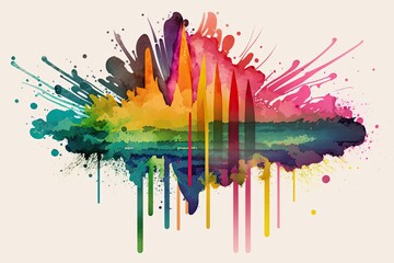 Wall Mural - Colorful watercolor splashes on white background