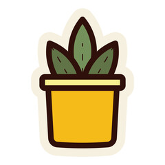 Wall Mural - indoor pot plant icon