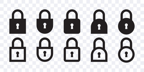 Wall Mural - Lock icons set. Padlocks icons. Security lock signs. Vector illustration