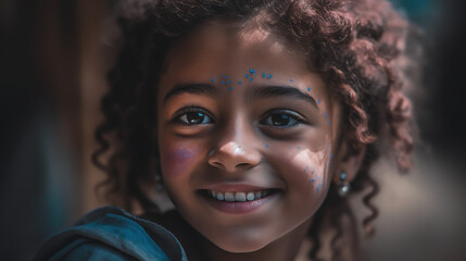 Wall Mural - Portrait of a young girl smiling