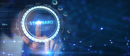 Wall Mural - Standard quality control. Certification. Business, technology, internet and networking concept.