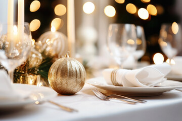 Wall Mural - christmas table setting