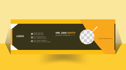 Wall Mural - Business email signature or footer template design with personal details design template