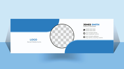 Wall Mural - Vector business email signature or footer template design with personal details design template