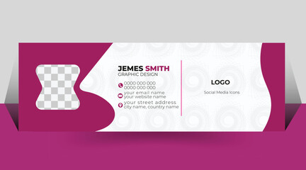 Wall Mural - Corporate email signature or footer template design with personal details template