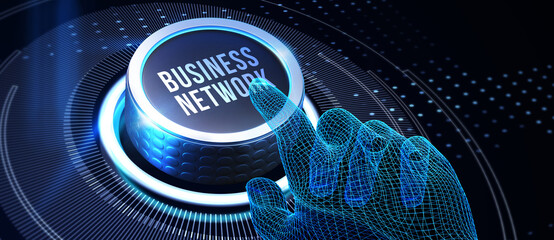 Wall Mural - business, technology, internet and network concept. online business network. 3d illustration