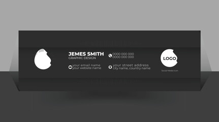 Wall Mural - Creative Vector corporate email signature or footer template design with personal details template