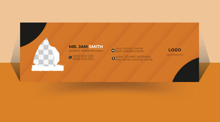 Wall Mural - Vector corporate email signature or footer template design with personal details template