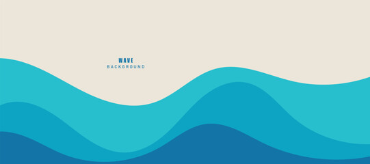 Vector layered blue water wave banner template