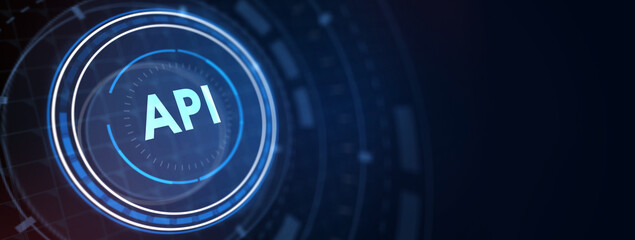 API - Application Programming Interface. Software development tool. Business, modern technology, internet and networking concept. 3d illustration