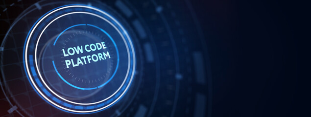 Low Code software development platform technology concept. 3d illustration