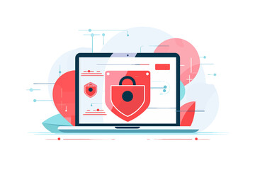 Wall Mural - cyber security vector flat minimalistic isolated vector style illustration