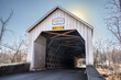 Historic Sheards Mill Covered Bridge seen from Bucks County Pennsylvania 
