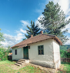 An old Serbian house made of straw and mud