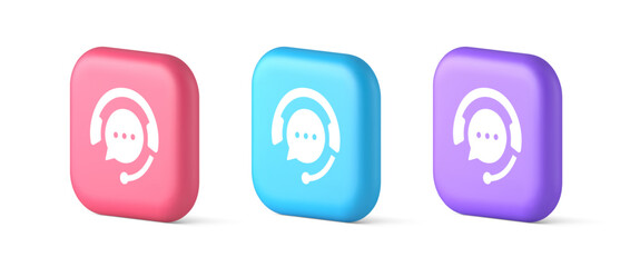 Wall Mural - customer support live chat service button information messaging consulting 3d icon