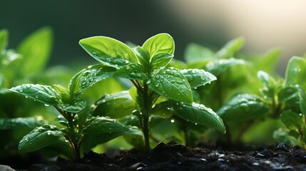 Wall Mural - Eco friendly blurred green leaves bokeh background with text space   ecology and environment concept