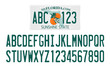 Florida License Plate Template with letters and numbers